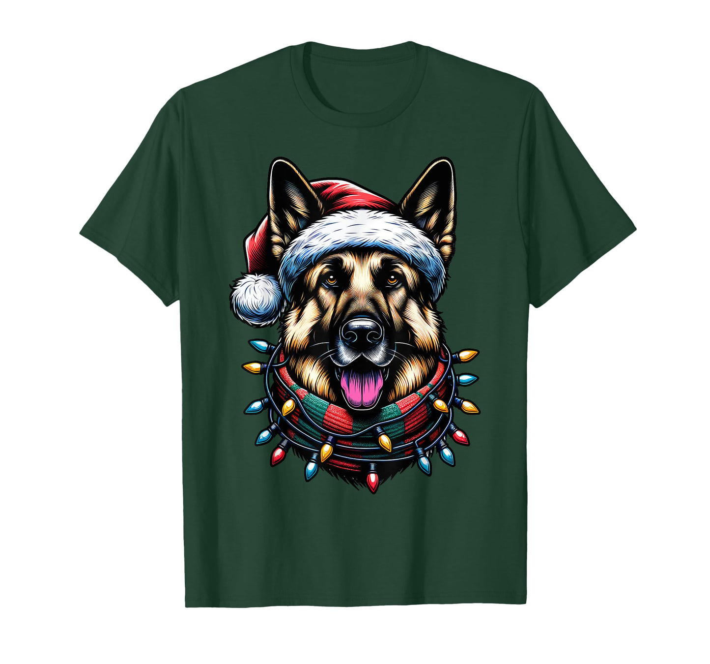 Christmas German Shepherd Xmas Shepherd Mom Dog Lover Womens T-Shirt
