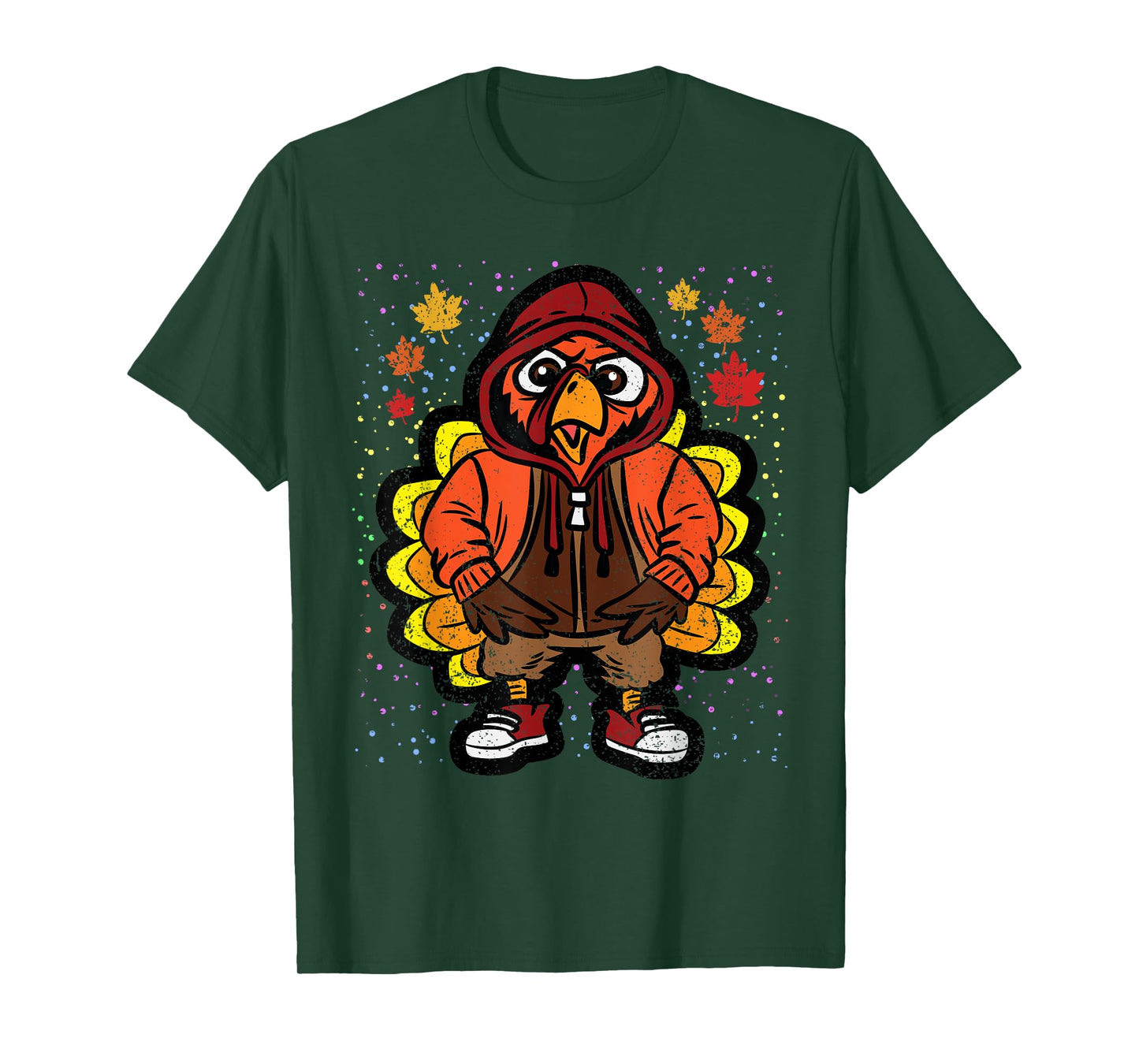 Turkey Gangster Thanksgiving Day Funny Bird Fall Autumn T-Shirt