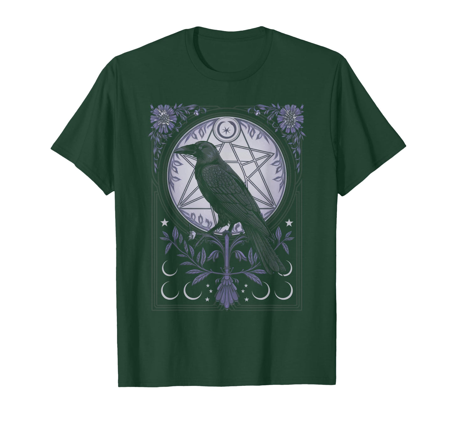 Raven Black gothic Occult Viking Witchcraft T-Shirt