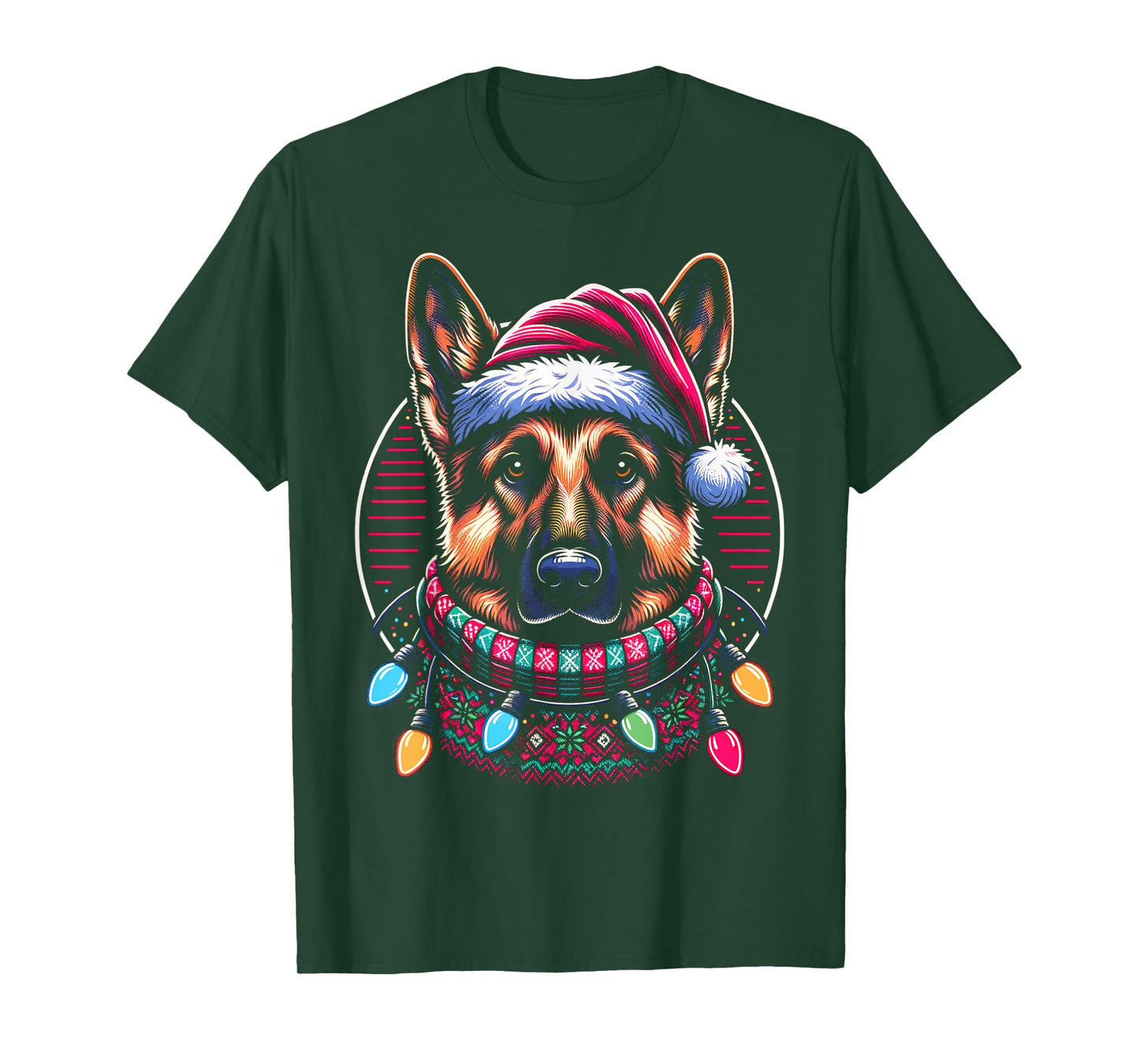 Christmas German Shepherd Xmas Shepherd Mom Dog Lover Womens T-Shirt
