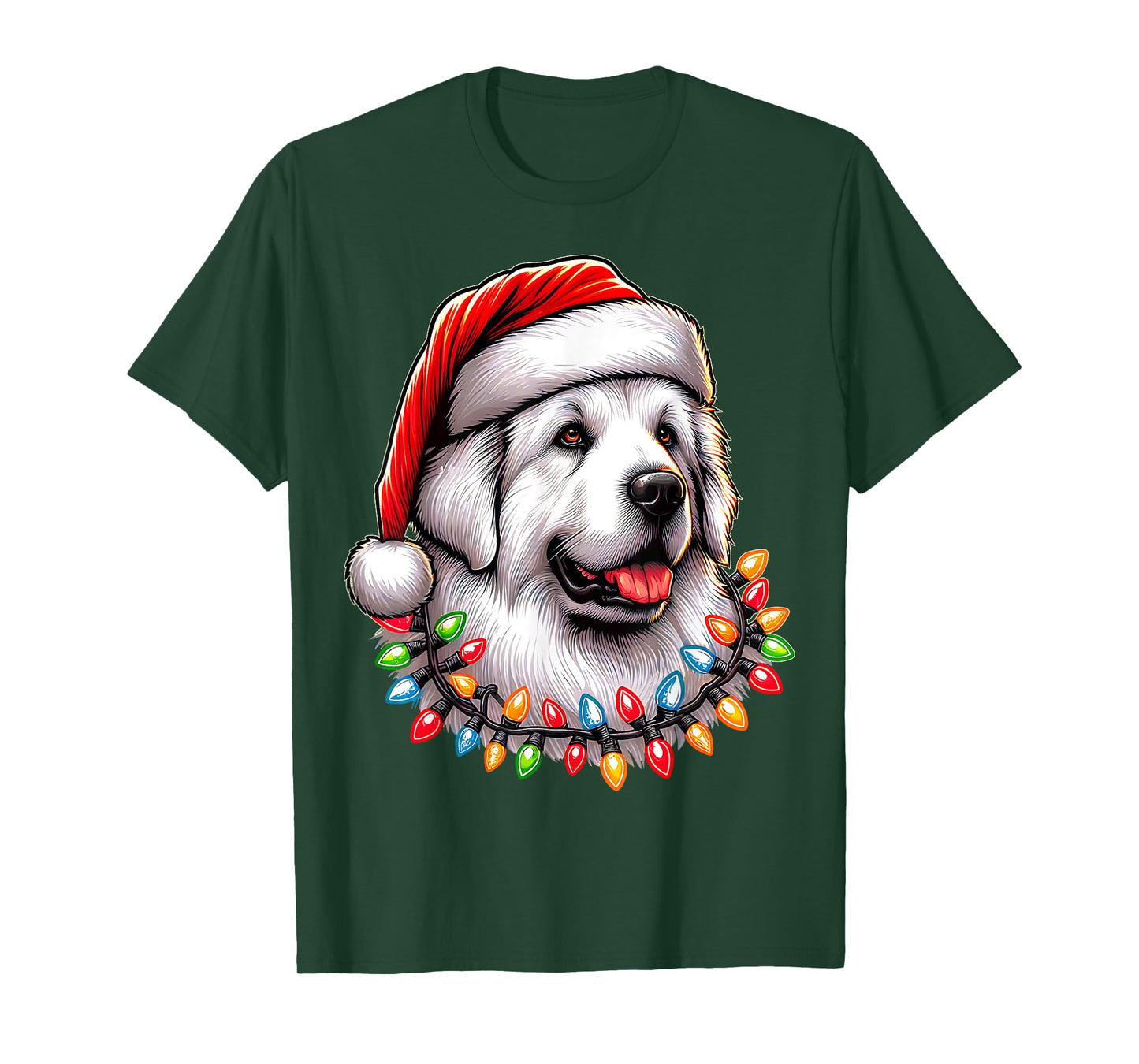 Great Pyrenees Dog Christmas Hat Xmas T-Shirt