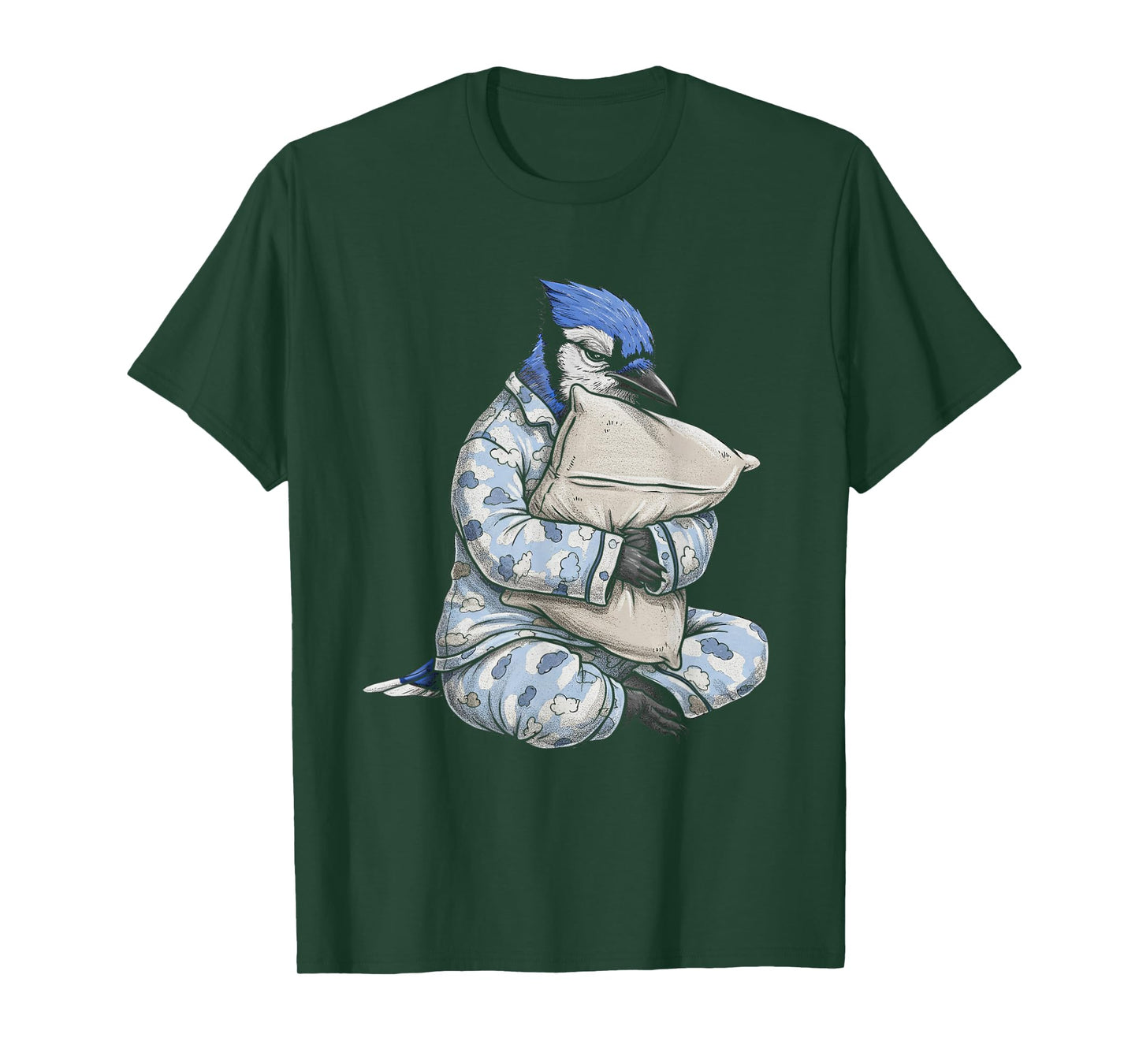 Funny Sleepy Blue Jay Bird Pajama Women Men And Kids T-Shirt