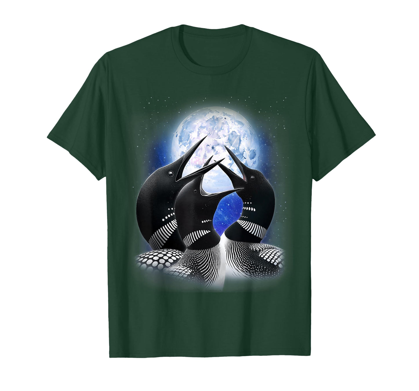 3 Common Loon Howling At The Moon Funny Birdwatcher Birder T-Shirt