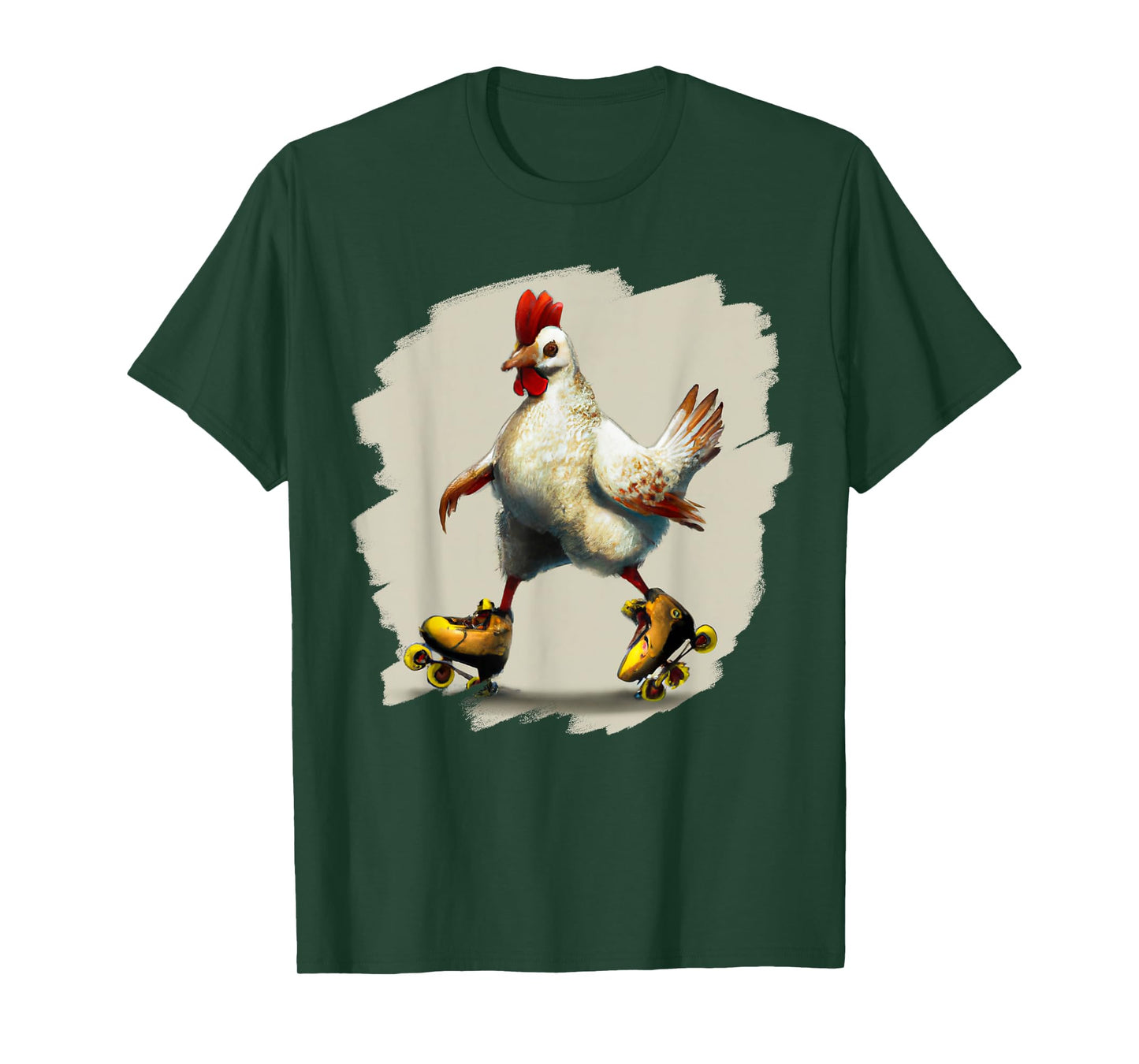 Funny Chicken Roller Skates Farm Animal Skating Roller Derby T-Shirt