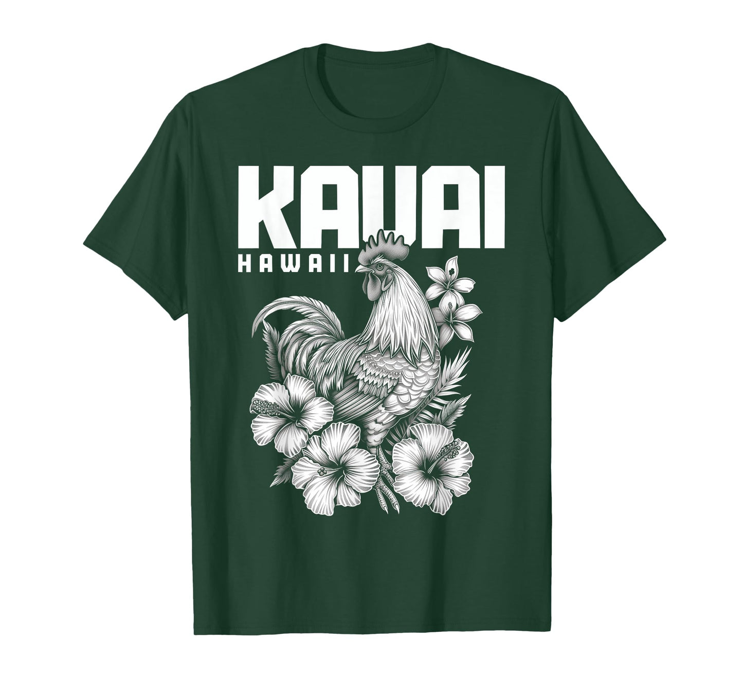 We Love Kauai Hawaii Kauai Hawaii Chicken Hawaiian Hibiscus Flowers Vintage Black T-Shirt