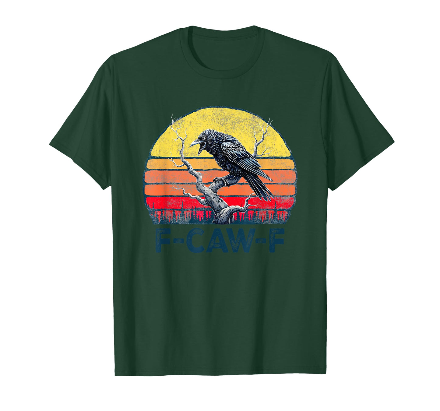 F-Caw-F Funny Raven Crow Vintage Gothic Bird Pun T-Shirt