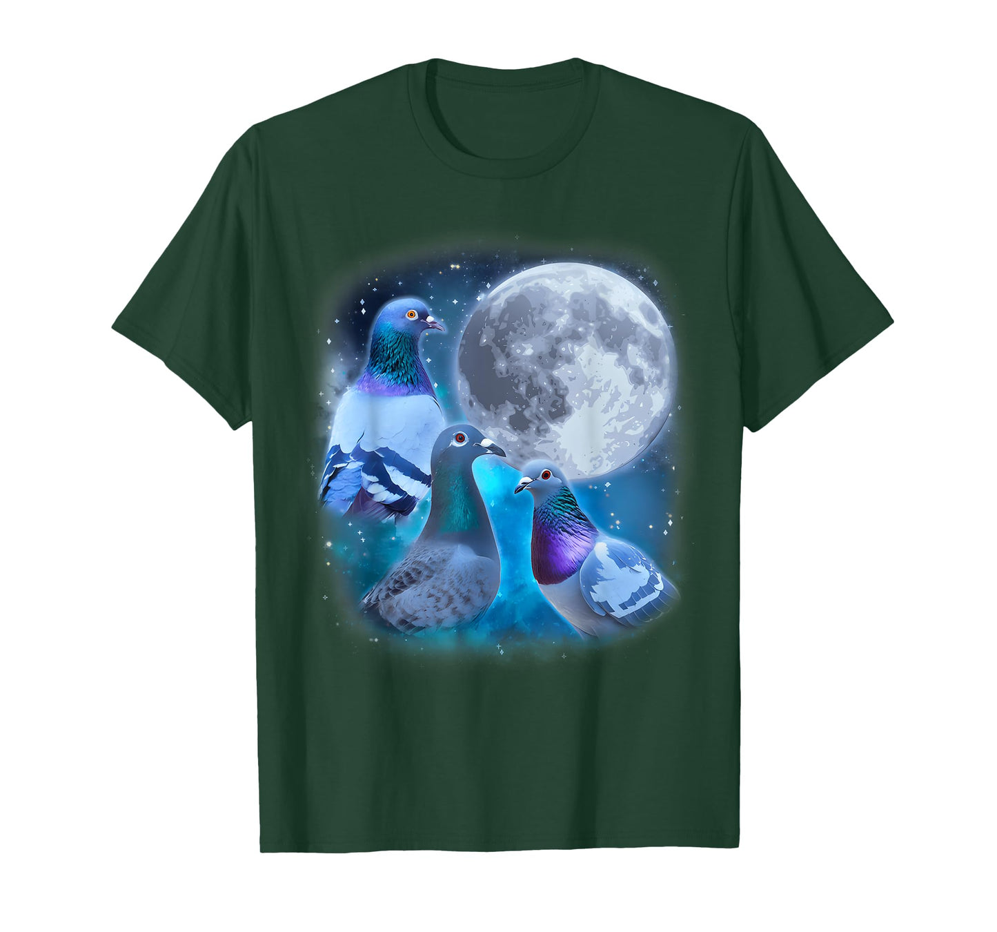 Funny Pigeons Howling at the Moon - Funny Pigeon meme T-Shirt
