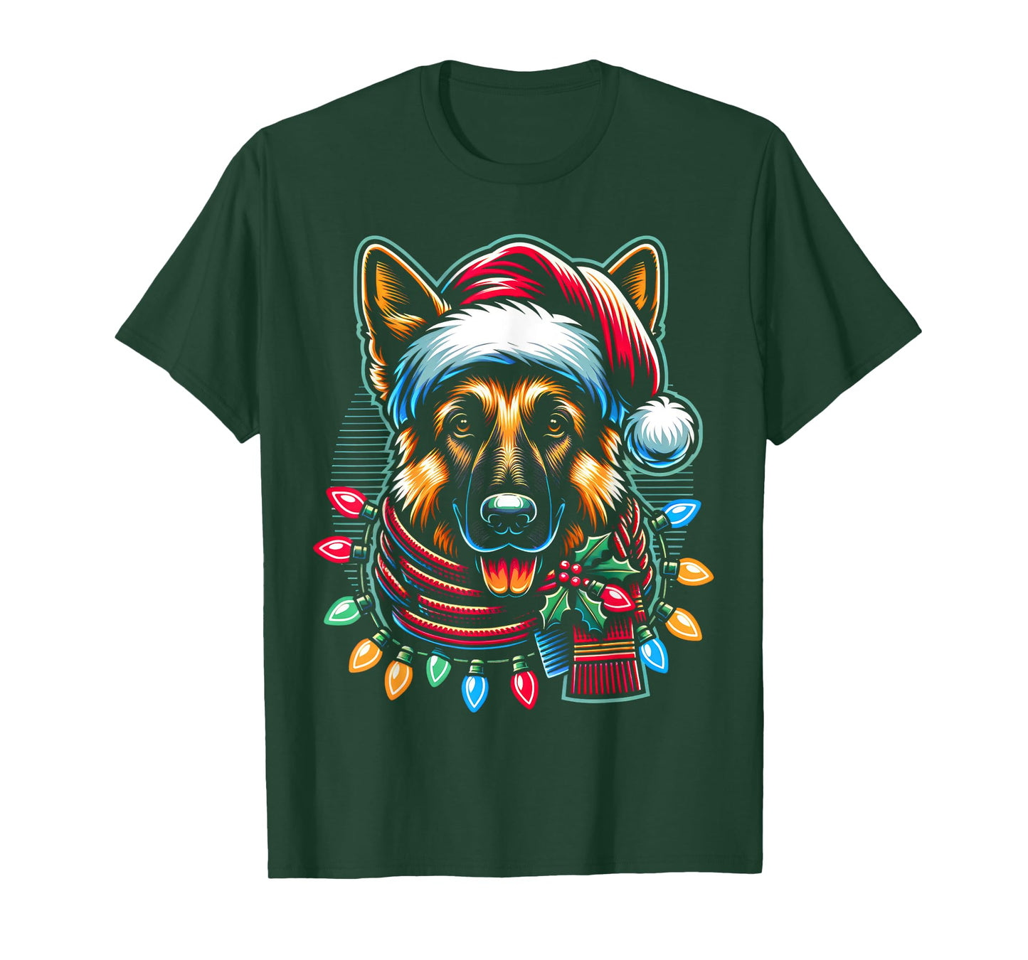 Christmas German Shepherd Xmas Shepherd Mom Dog Lover Womens T-Shirt