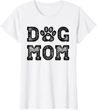 Dog Mom Gifts for Women Graphic Tee - Puppy Paw Heart Print T-Shirt