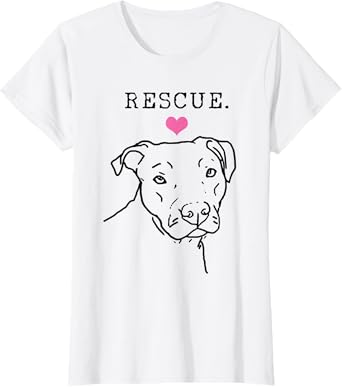 Dog Rescue Pitbull Cute Heart Adopt Pet Dog Women T-Shirt