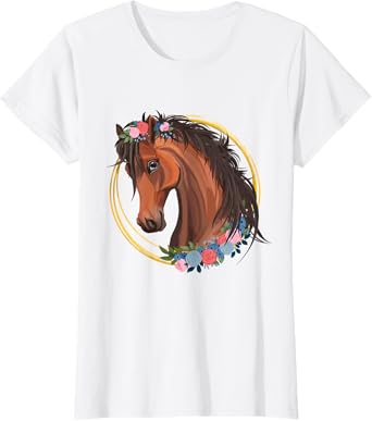 Horse Lover Shirt Girls Horseback Riding Equestrian Horse T-Shirt