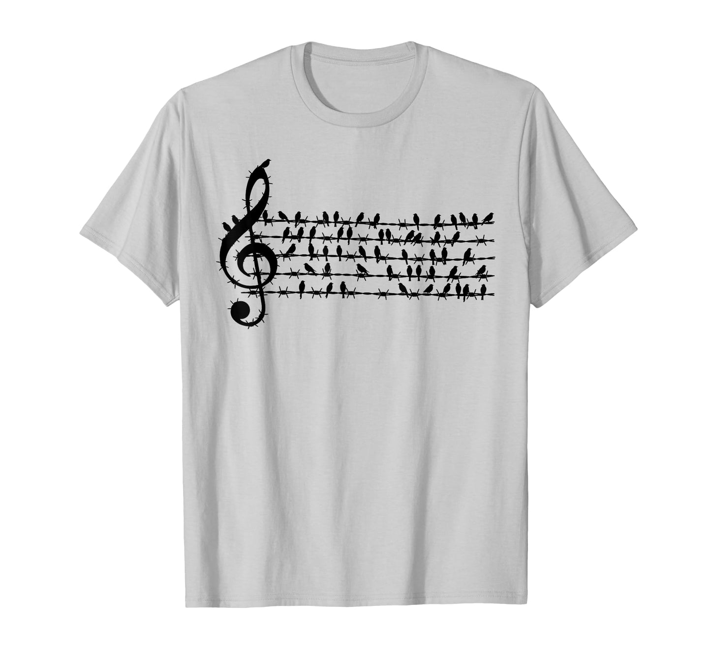Bird Music Note Funny Clef Musician Art Gifts Men Women Kids T-Shirt