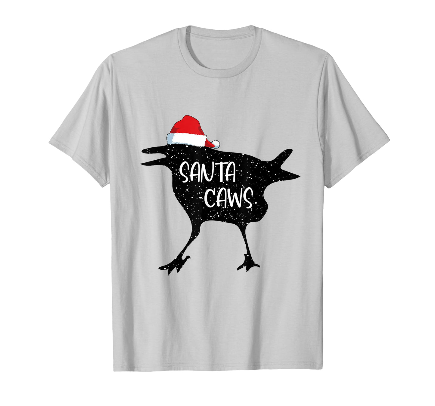 Crow Santa Christmas Santa Caws Funny Bird Pajamas Xmas T-Shirt