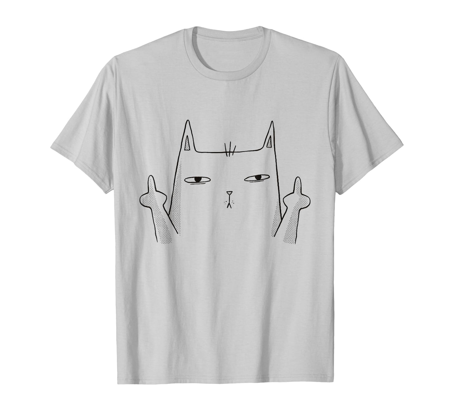 Middle Finger Cat Flip Bird GFY Meme Joke Funny Cat T-Shirt for Men Women