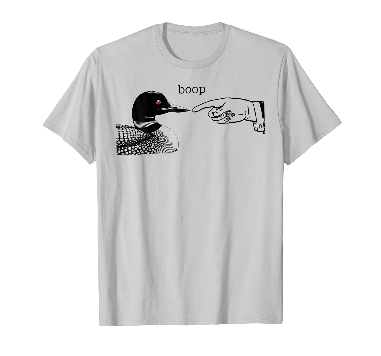 Loon Boop With Pointing Hand Human Funny Water Bird T-Shirt