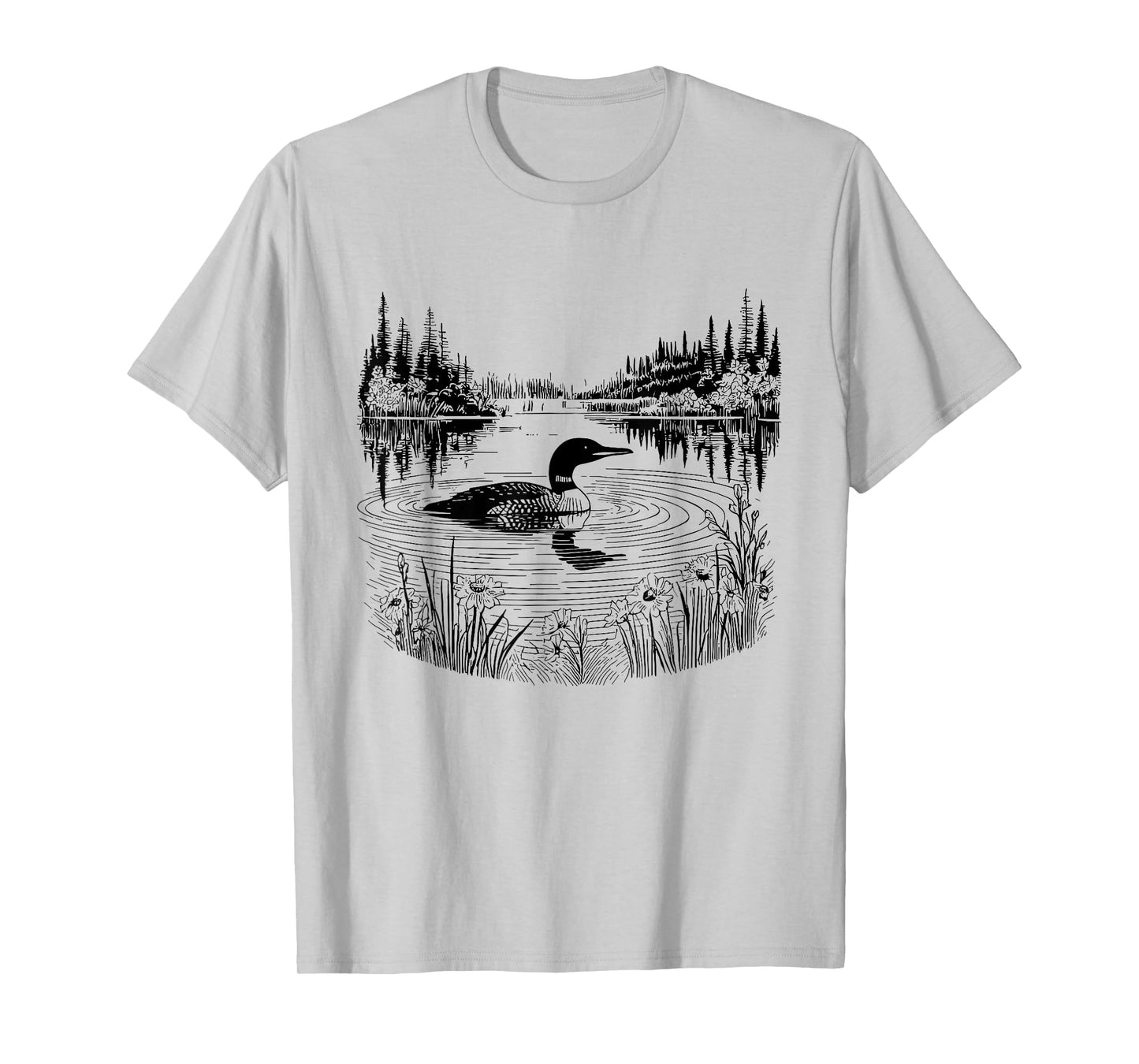 Loon in the Wilderness Birding Bird Watching Bird Lover T-Shirt