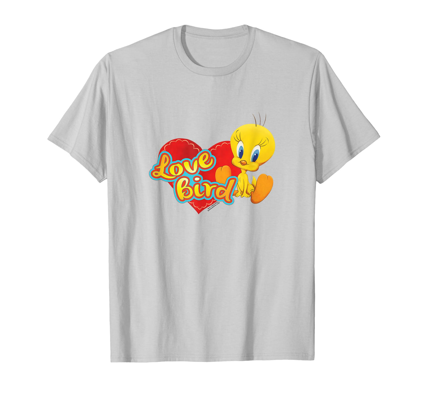 Popfunk Unisex-Adult Yellow Cartoon Tweety Love Bird Valentine's Day T-Shirt