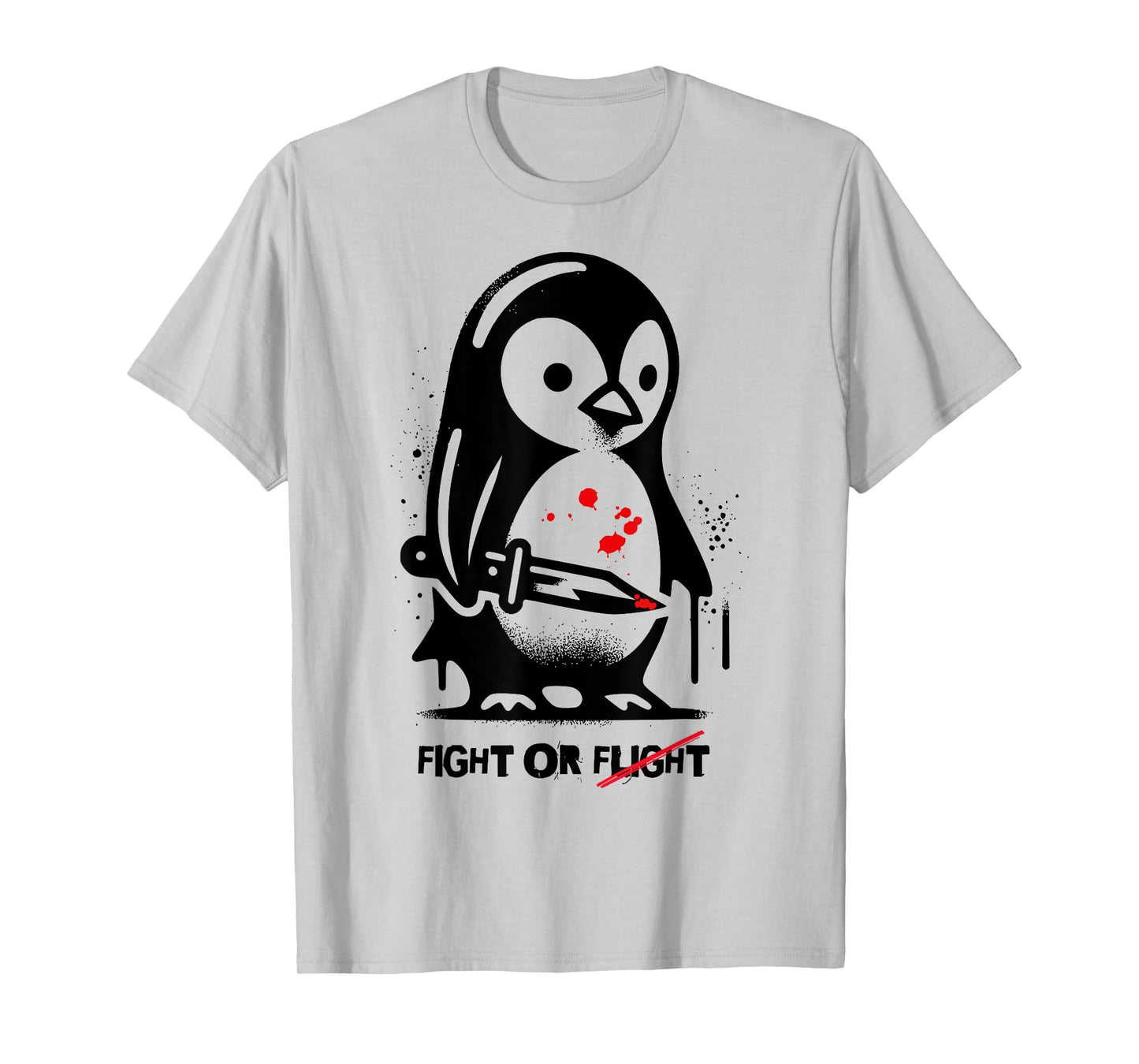 Funny Penguin Flight or Fight Meme Silly Humor T-Shirt
