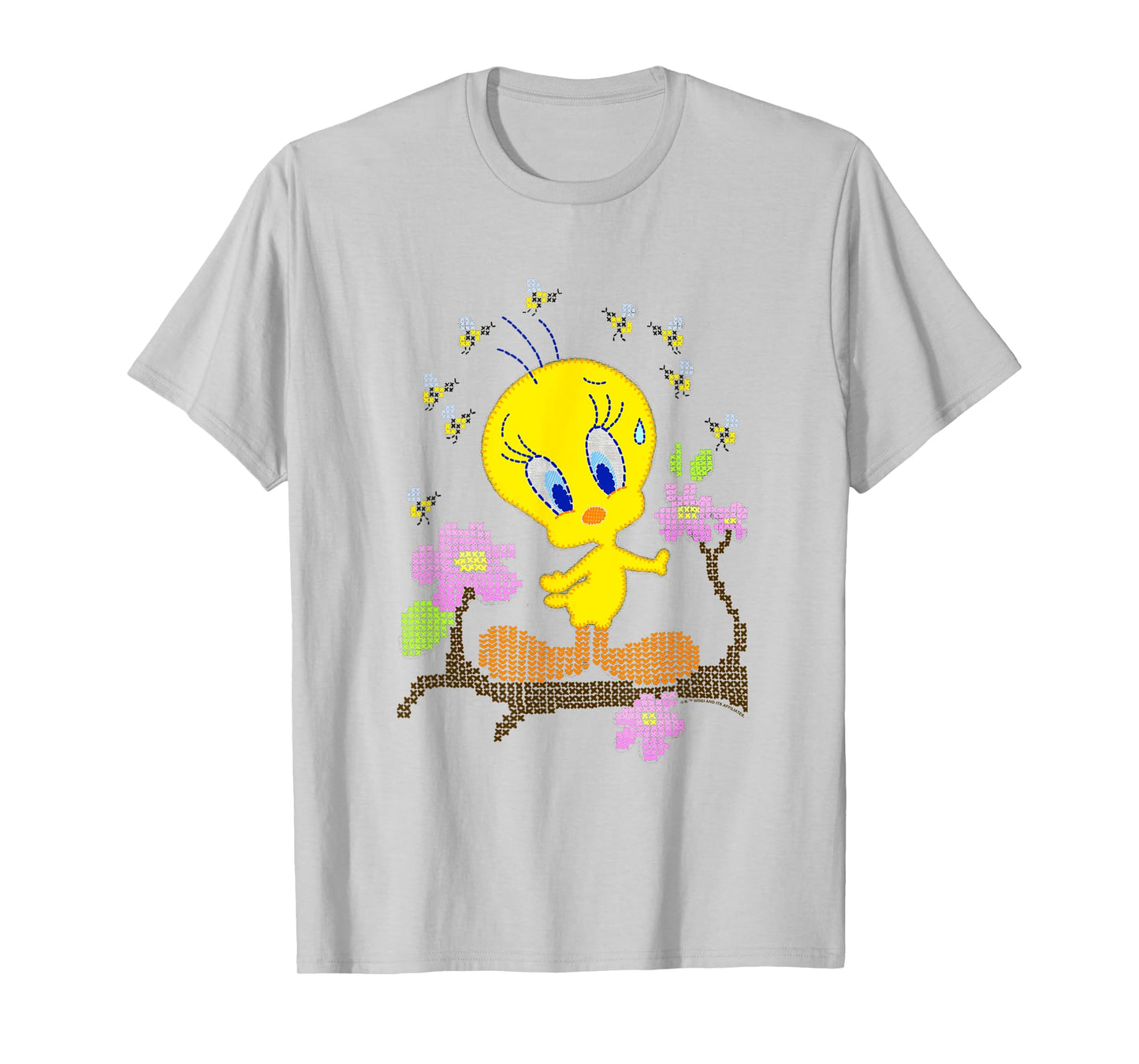 WB100 Looney Tunes Tweety Bird Easter Floral Stitch T-Shirt