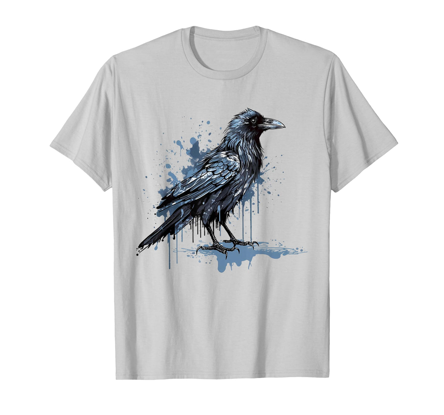 Vintage Raven Crow Gothic Bird Graphic Art Design Print T-Shirt