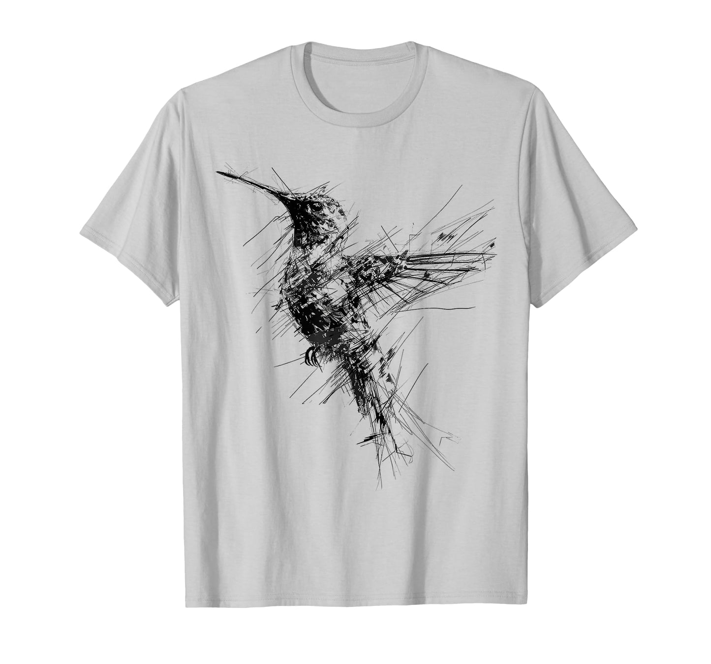 Hummingbird Art Drawing Animal Abstract Graphic Hummingbird T-Shirt
