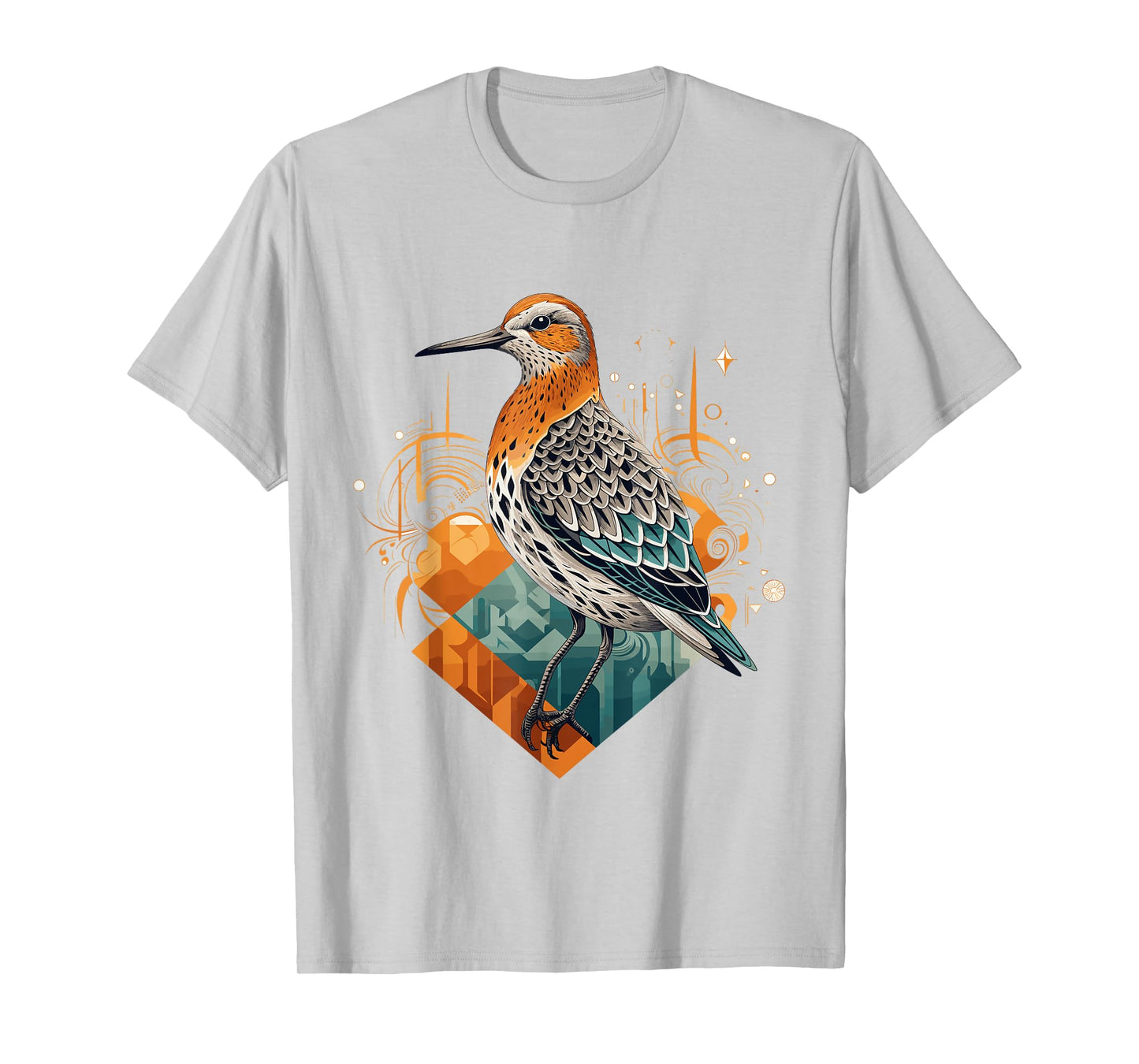 Buff-breasted Sandpiper Geometric Patten Art,Cute Bird Lover T-Shirt