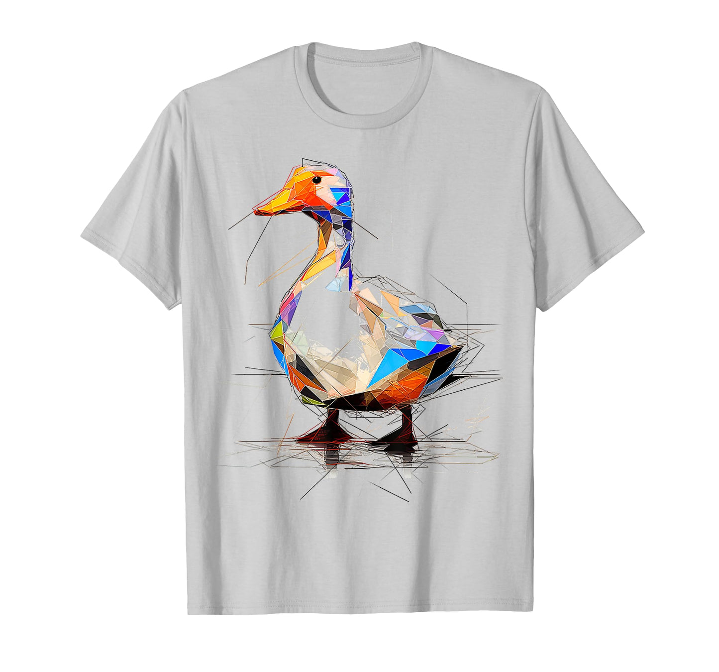 Duck Polygon Drawing Animal Abstract Art Graphic Bird T-Shirt