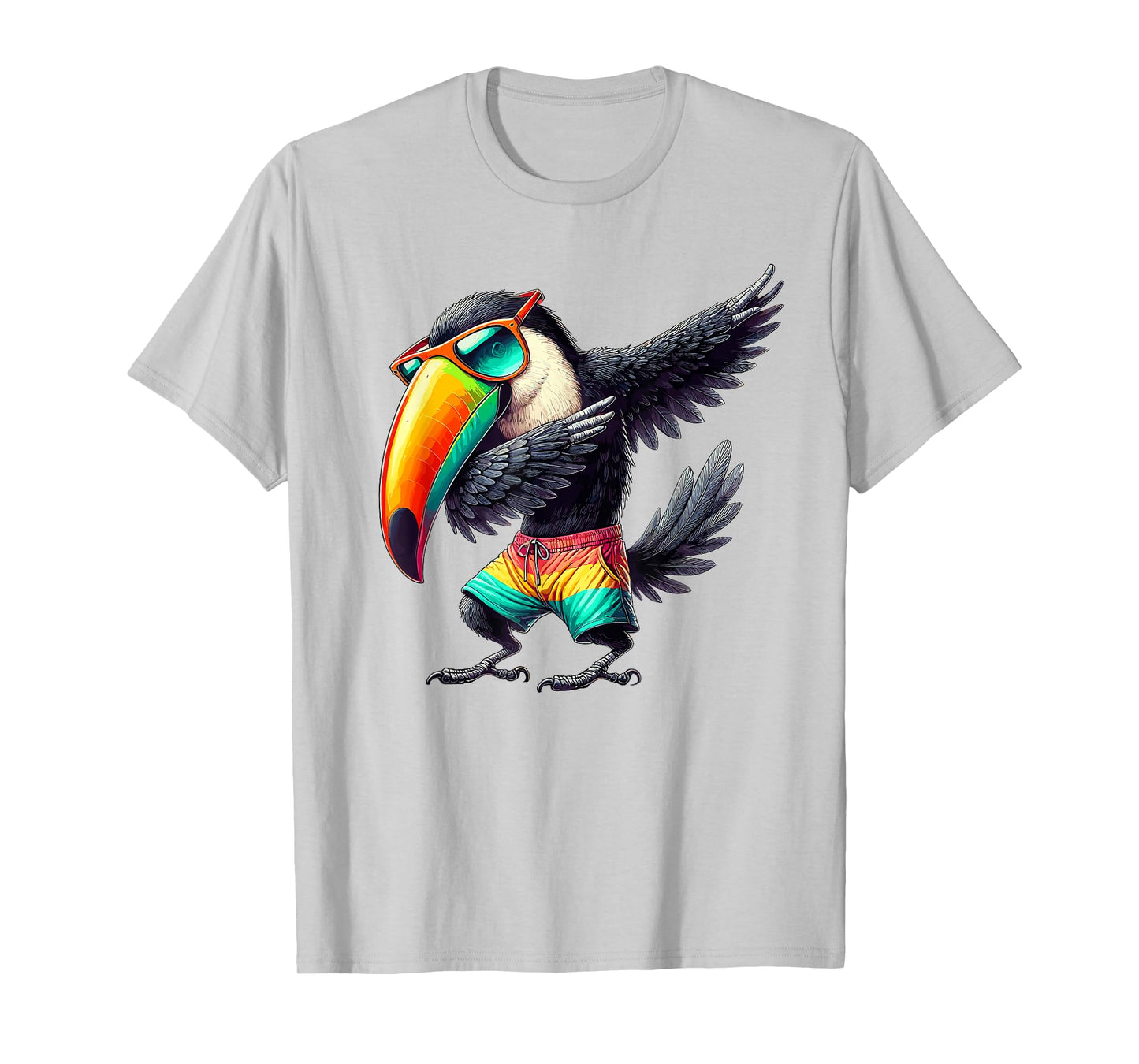 Toucan Dabbing, Swimming Pool, Beach Vacation, Tropical Bird T-Shirt for Men Women Kids