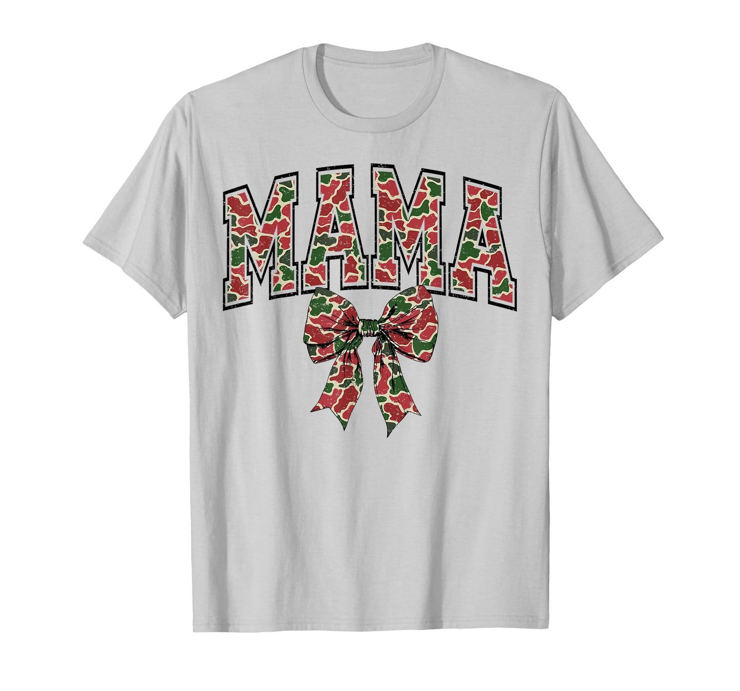 Hunting Mama Camouflage Old Camo Coquette Bow Mother's Day T-Shirt