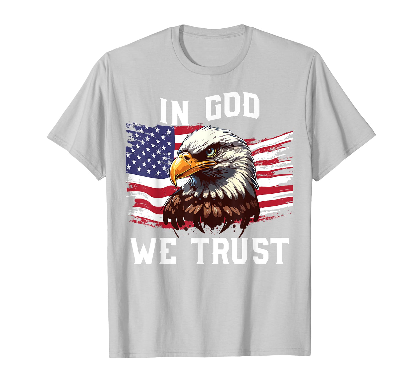 Men In God We Trust 4th July American Flag Eagle Boy Toddler T-Shirt