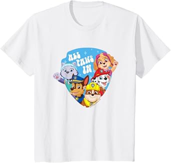 Kids PAW Patrol All Paws In Shield Emblem Group Shot T-Shirt