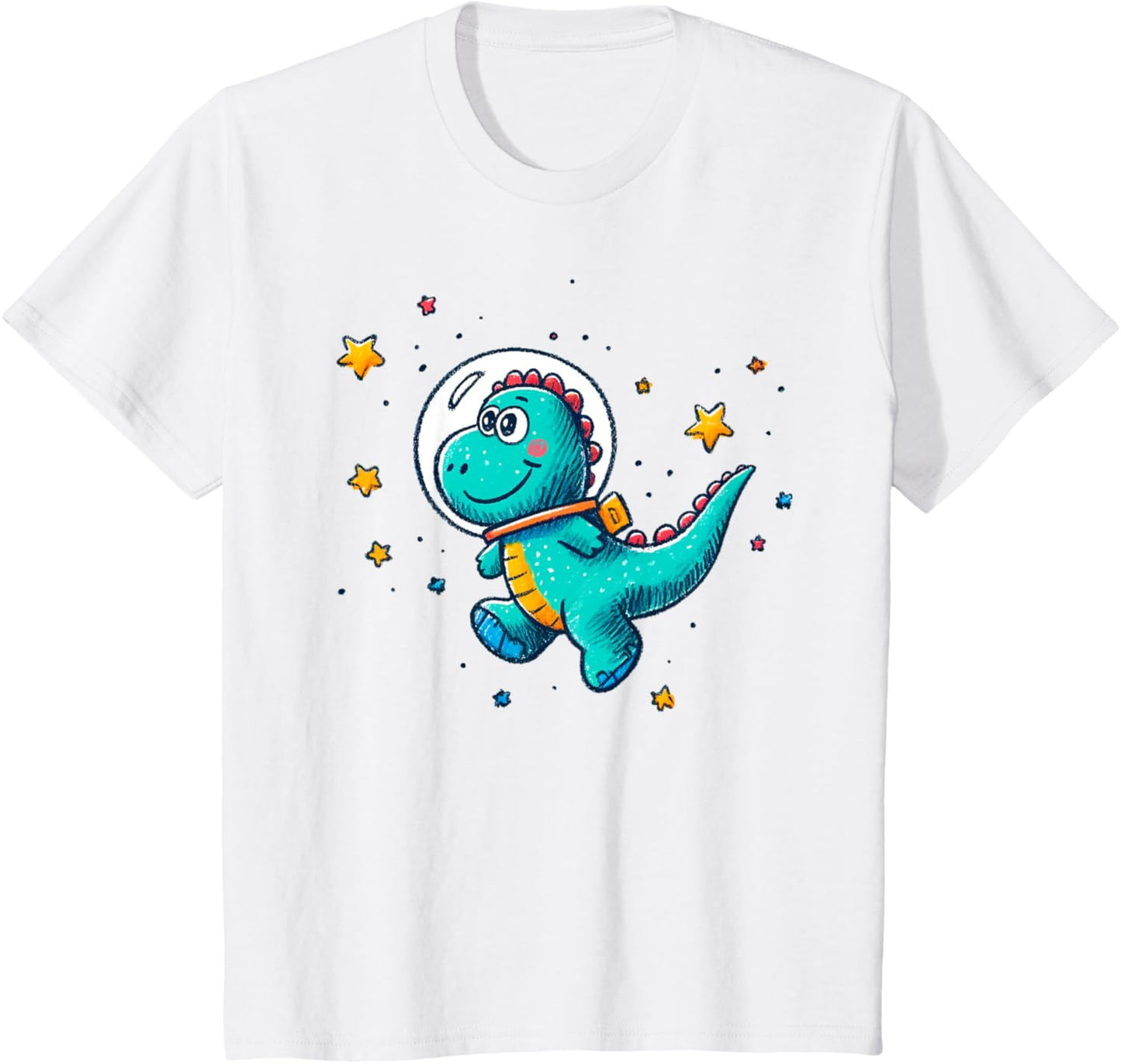 Kids Funny Dinosaur Astronaut Kids T-shirt for Boys Space Toddler T-Shirt
