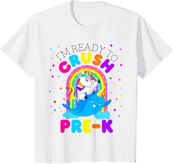 I'm Ready to Crush Pre K Unicorn Back to School PreK Girls T-Shirt