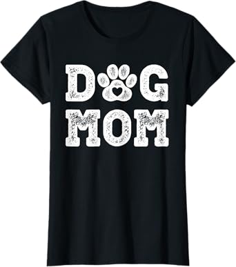 Dog Mom Gifts for Women Graphic Tee - Cute Puppy Paw Print T-Shirt