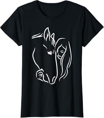 Horse And Girl Horseback Riding Equestrian Girls Women Gift T-Shirt