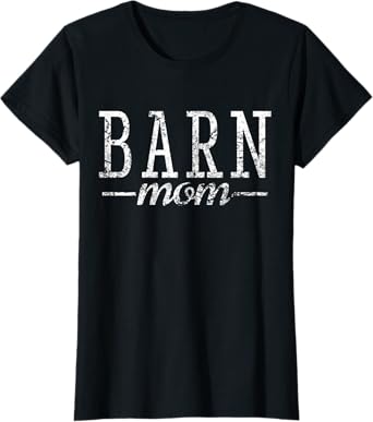 Womens Barn Mom Horse Horses Retro T-Shirt