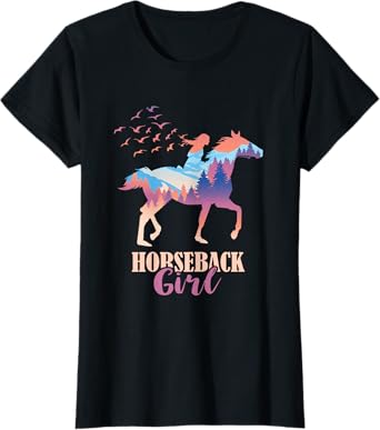 Horseback Girl Horseback Riding Horse Racing Horse Lover T-Shirt