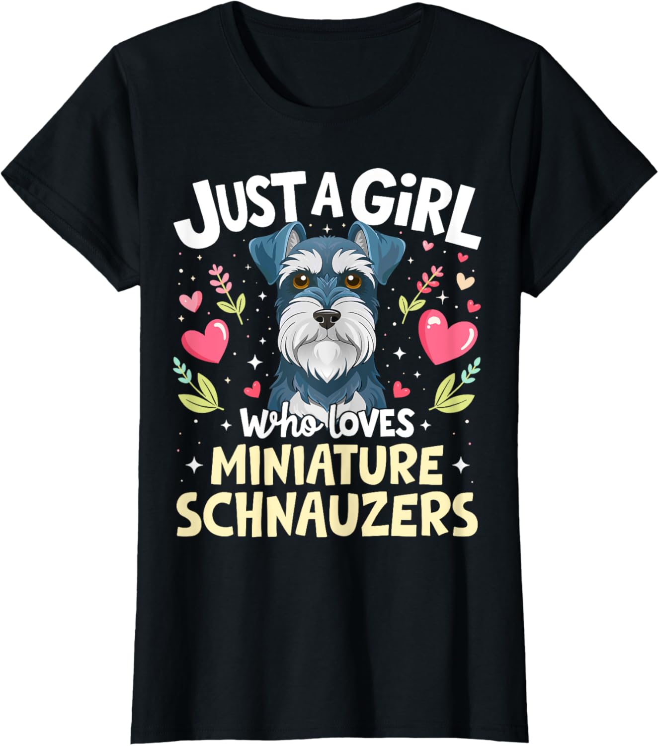 Miniature Schnauzer Dog Breed Puppy Schnauzer Pet Lover Girl T-Shirt