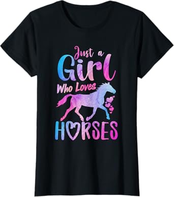 Just A Girl Who Loves Horses Riding Cute Horse Girls Women T-Shirt