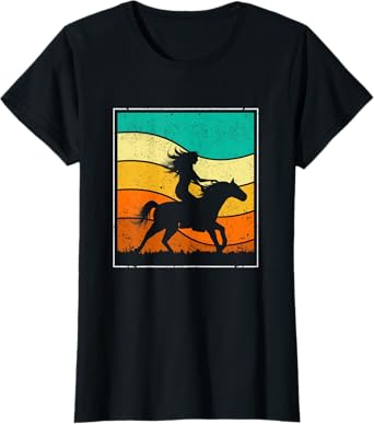 Girl Horse Riding Vintage Cowgirl Texas Ranch Horses Girls T-Shirt