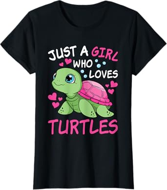 Just A Girl Who Loves Turtles Ocean Animal Sea Turtle Kids T-Shirt