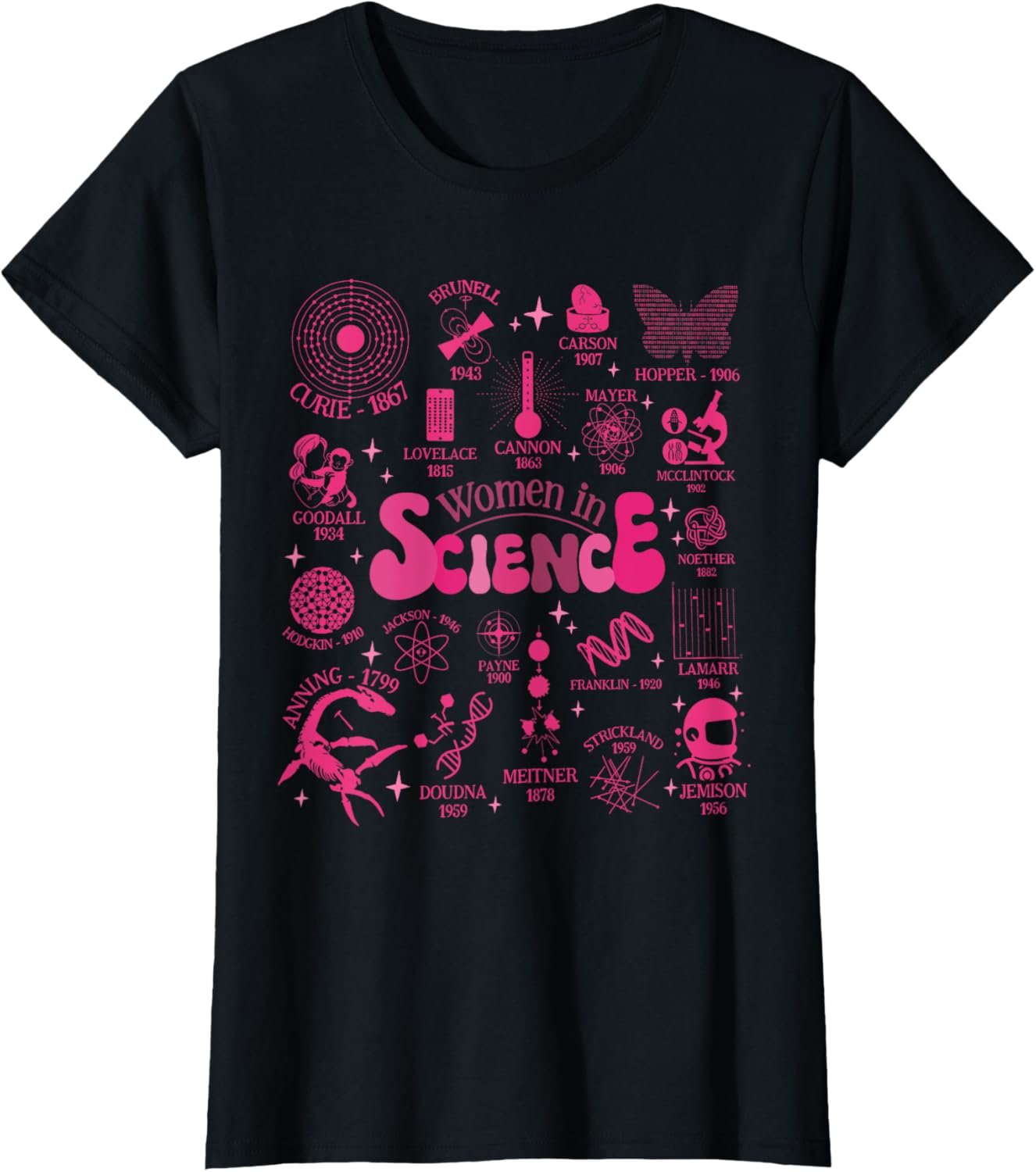 Retro Women in Science Women in STEM Science Teacher T-Shirt