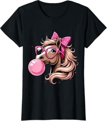 Horse Bubblegum Horse Girl Horseback T-Shirt