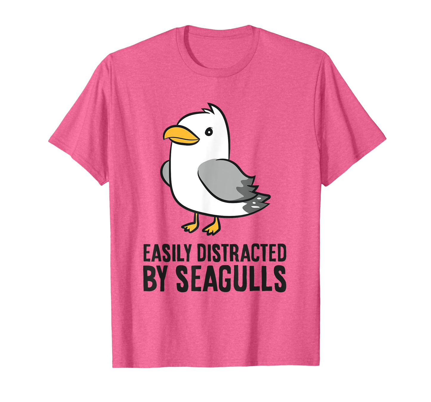 Easily Distracted By Seagulls Funny Seagull Lover T-Shirt