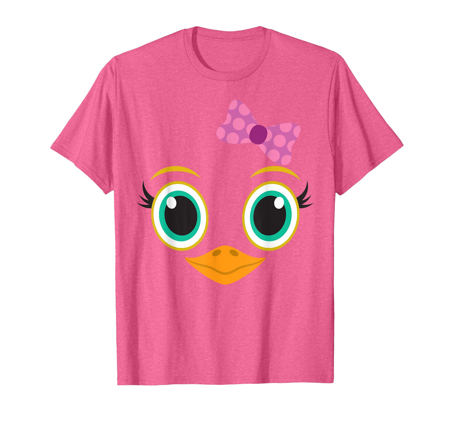 Funny Halloween Costume for Girls w/ Bow - Cute Chick Face T-Shirt