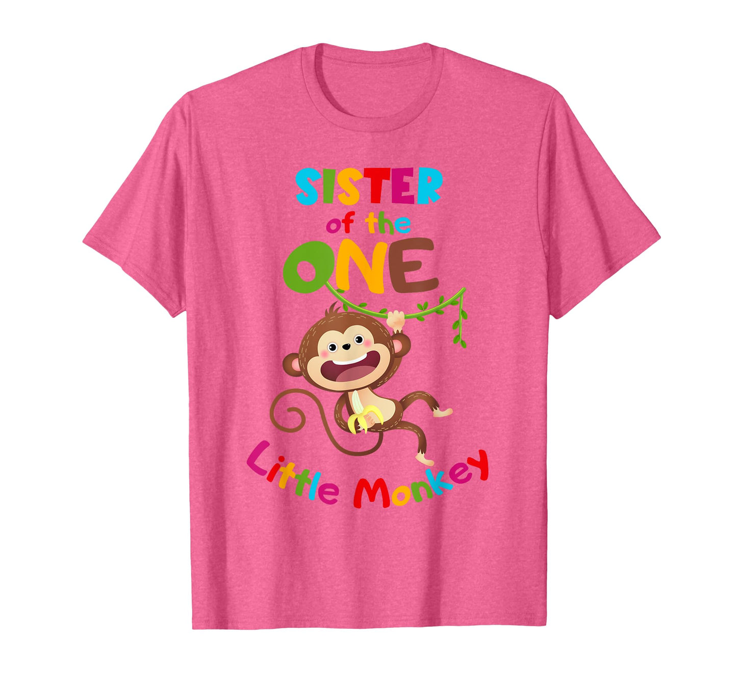 Sister ONE Little Monkey Jungle Theme 1st Birthday T-Shirt