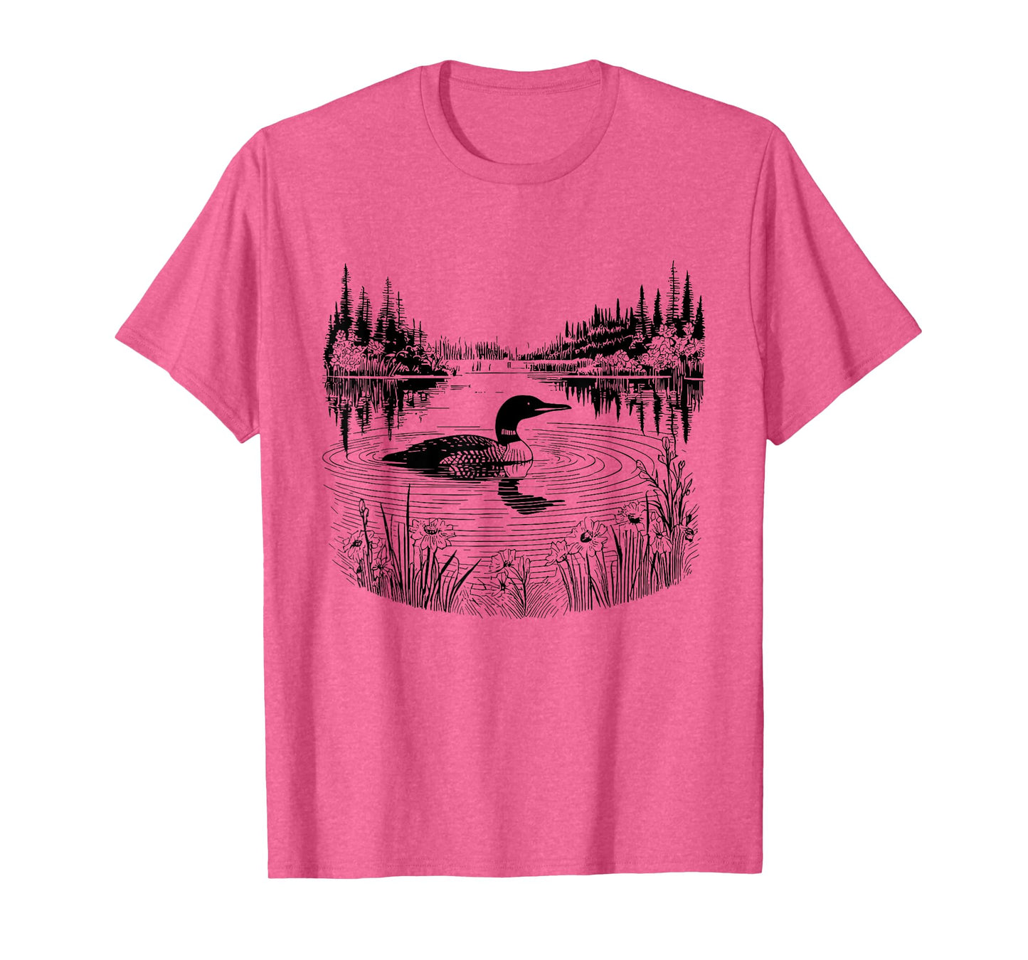 Loon in the Wilderness Birding Bird Watching Bird Lover T-Shirt