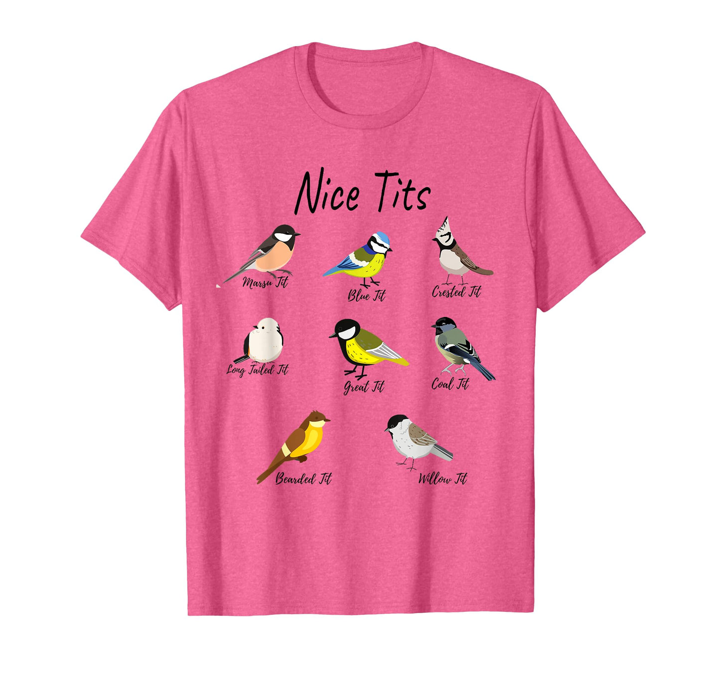 Funny Nice Tits Birds Birdwatcher, Bird Watching, tits bird T-Shirt, Small, White