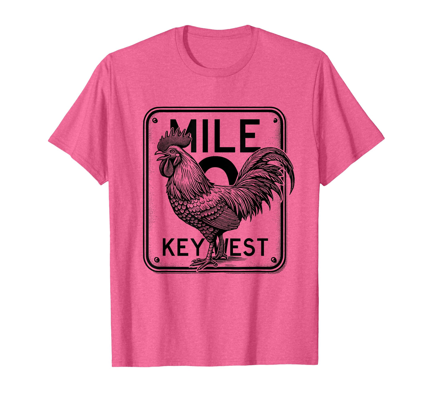 Key West Florida Chicken Retro Mile 0 Rooster Mile Marker T-Shirt