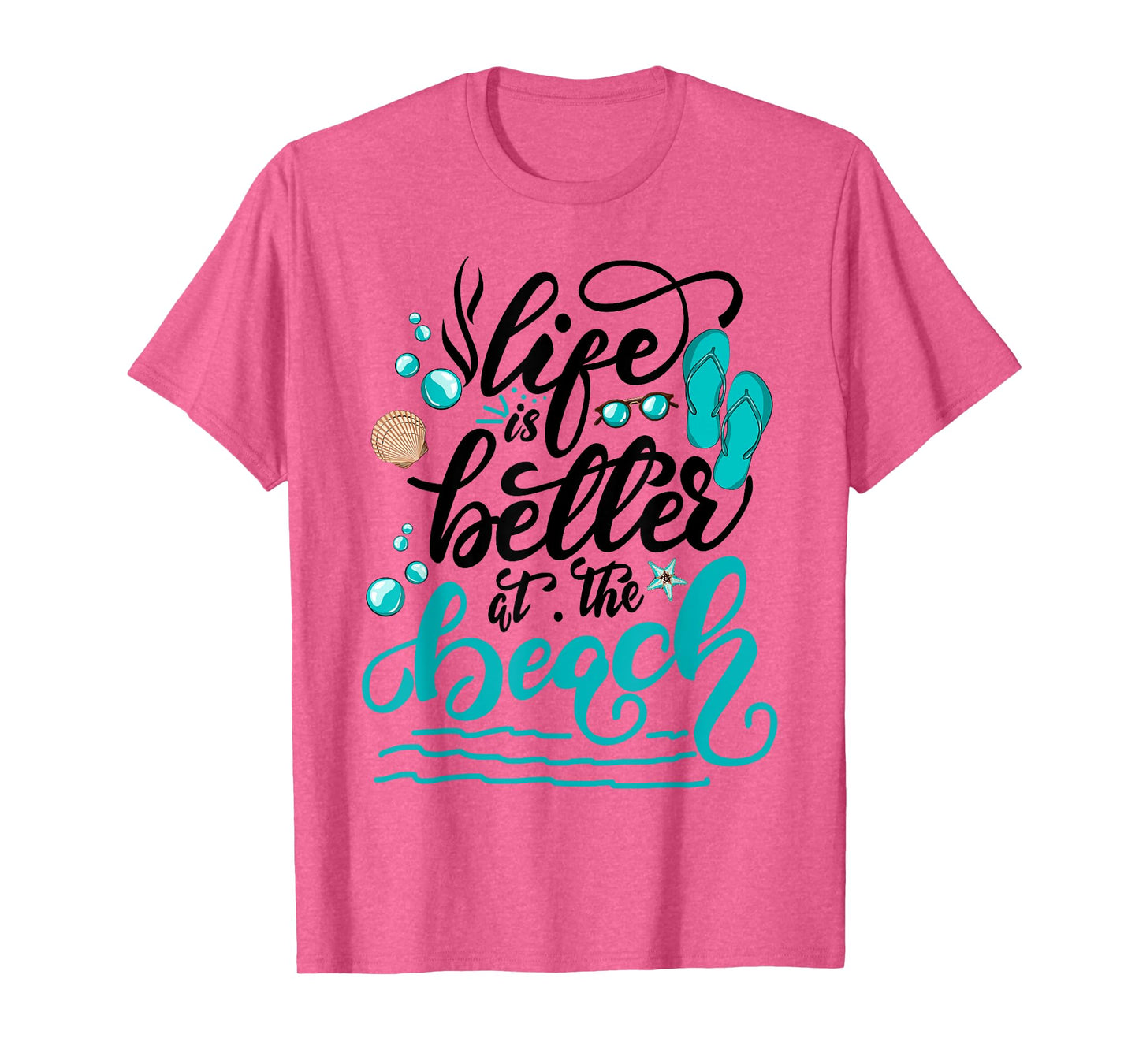Life is better at the beach summer vacation family matching T-Shirt for Men Women Girls Kids